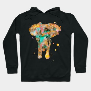 Elephant Watercolor Painting Gold 2 Hoodie